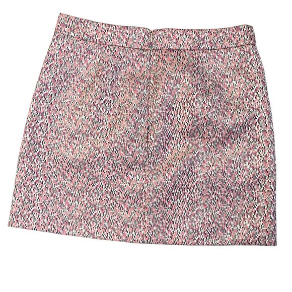 J.Crew Gold Sparkle Pink Tweed Mini Skirt size 6 - Picture 2 of 7